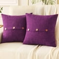 thumbnail image 5 of 14×14 Inch Button Accent Throw Pillow Cover 2-Pack Textured Solid Decorative Cushion for Sofa Bed Living Room Decor, 5 of 7