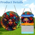 thumbnail image 2 of Abstract African Woman Colored Hair Stained Glass Suncatcher Handmade Window Hanging Colored Glass Suncatcher Crafts Kits for Indoor Garden Decor Memorial Gift 16x16cm, 2 of 7