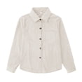 thumbnail image 6 of Mercatoo Teen Boys Girls Corduroy Long Sleeve Shirt with Pockets Kids Casual Button Down Jacket Youth Lightweight Lapel Shacket, 6 of 9