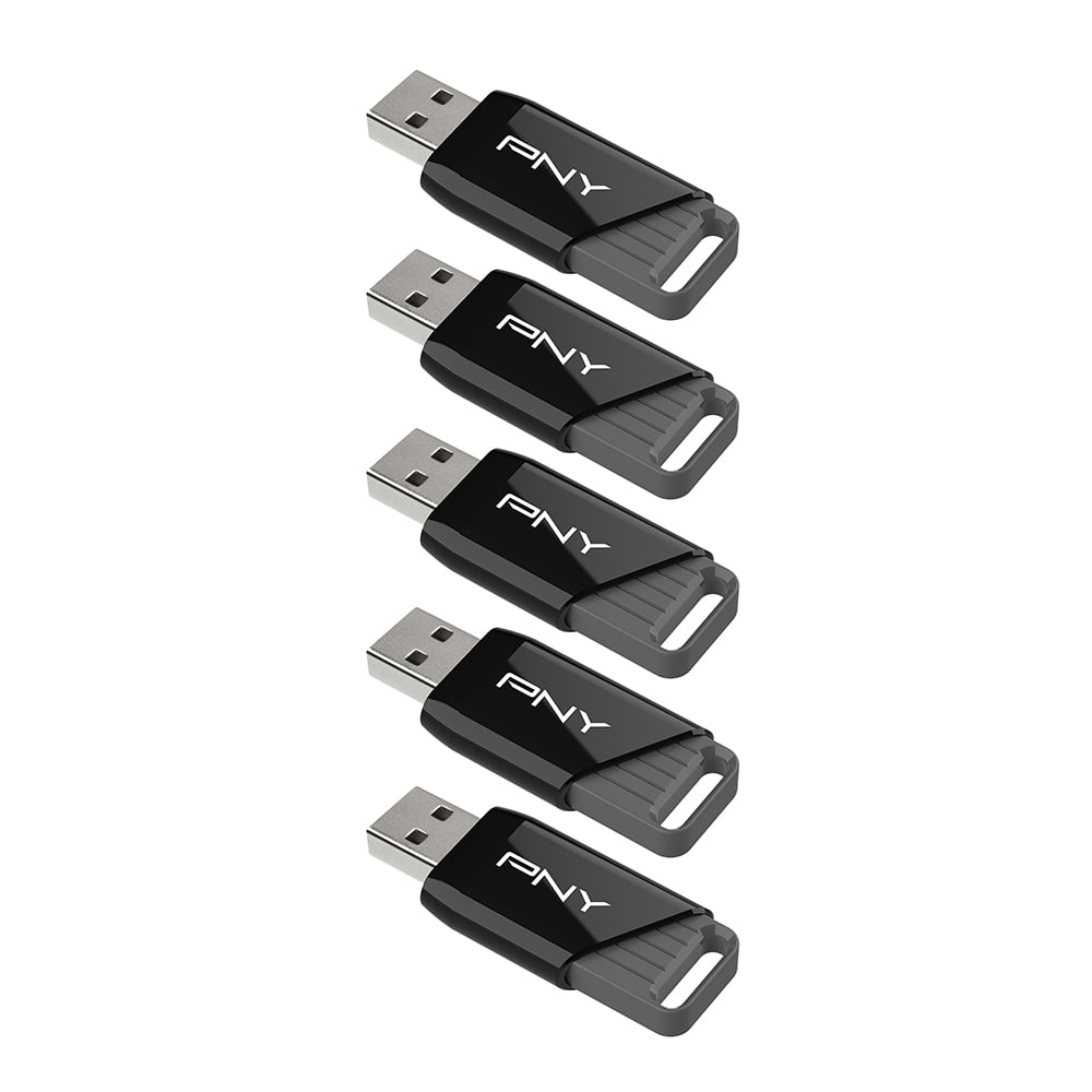 PNY 64GB Attaché X USB 3.2 Gen 1 Flash Drive, Advanced Performance Up to 130MB/s Read, Everyday Data Store & Transfer, Reliable Portable Storage, Durable, Type-A, Computers, Laptops, Desktops, 5-Pack