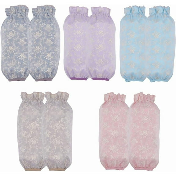 5 Pairs Stain Resistant Sleeves Kitchen Oilproof Arm Sleeves Covers Protector Waterproof Winter Double Layer Oversleeves Sleevelet Cleaning Accessories