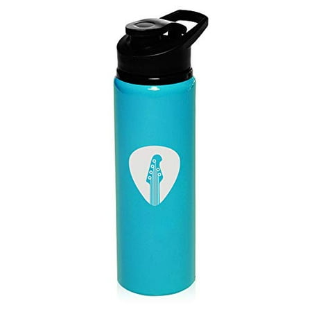 - MIP Brand 25 oz Aluminum Sports Water Travel Bottle Guitar Pick (Light-Blue)