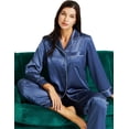 thumbnail image 2 of LONXU Womens Satin Pajama Set Long Sleeve Lounge Sets Two Piece Button Down Shirts and Pants PJs Soft Sleepwear Set Plus XS-XXXL, 2 of 5