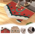 thumbnail image 1 of onlyliua ¡ ¡Descuentos de Temporada! Felpudo de Seda con Forma de Círculos de Viento Navideño para Puerta de Entrada, Resistente Al Desgaste, para Puerta de Entrada, Alfombra de Casa de Jengibre Navi, 1 of 7