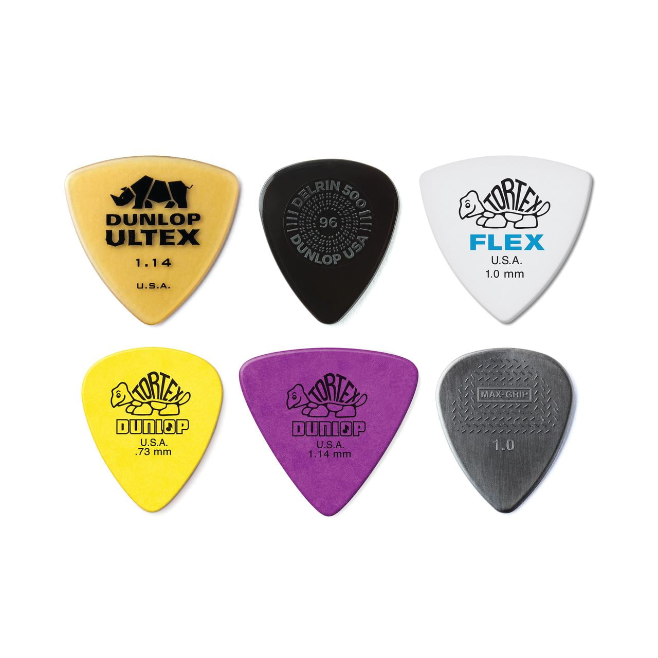 Dunlop Guitar Picks Bass Variety Pack 6 Different Picks (2 of each - 12 total)