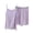 Purple, variant on Womens 2 Piece Lounge Set Spaghetti Strap Cami Top and Elastic Waist Shorts Sleepwear