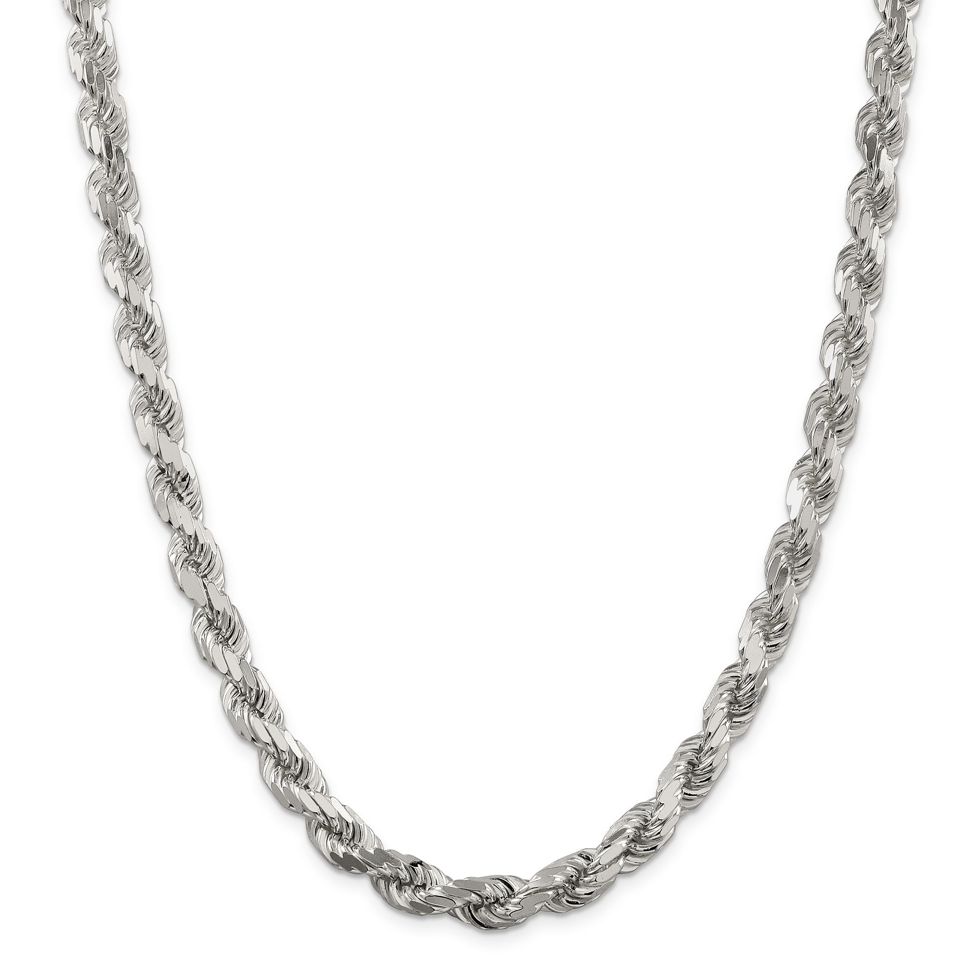 925 Sterling Silver 8mm Link Rope Chain 