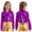 Purple, variant on Kids Girls Metallic Motorcycle PU Jacket Sparkly Zip Up Moto Biker Coat Outwear Boys Dancewear Streetwear Purple 16