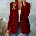 thumbnail image 3 of Baberdicy Blazer Jackets for Women, Women's Autumn and Winter Long Sleeved Button Solid Color Cardigan Small Suit Jacket Womens Blazer Wine, 3 of 6