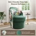 thumbnail image 3 of BELLEZE Swivel Barrel Chairs Set of 2, Modern Round Accent Chairs Floral Pattern Upholstered 360 Degree Swivel Armchairs for Living Room Bedroom - Grove (Green & Floral), 3 of 7