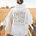 thumbnail image 2 of Daznico Trust in the Lord Hoodie, Women's Reversible Floral Print Long Sleeve Hoodie with Pocket,Size M, 2 of 3