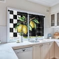thumbnail image 5 of Lemon Flower Checkerboard Kitchen Curtains, Summer Vintage Leaf Short Window Curtains Set of 2, Window Treatment Tier Curtains for Kitchen Over Sink Bathroom Dining Room Decor (26x36 Inch), 5 of 6