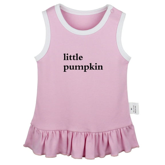 Little Pumpkin Funny Dresses For Baby, Newborn Babies Skirts, Infant Princess Dress, 0-24M Kids Graphic Clothes (Pink Sleeveless Dresses, 6-12 Months)