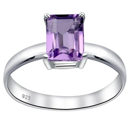 Amethyst Diopside Ring - 1 Carat Purple Amethyst Ring | 925 Sterling Silver Ring | February Birthstone Ring | Octagon Cut Engagement Ring | Beautiful Ring By Orchid Jewelry