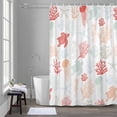 thumbnail image 5 of Summer Ocean Bathroom Shower Curtain, Creature Sea Turtle Coral and Shell Red Waterproof Washable Soft Bath Curtain for Bathtub Decor with 12 Hooks&Grommet, 48x72 Inch, 5 of 9