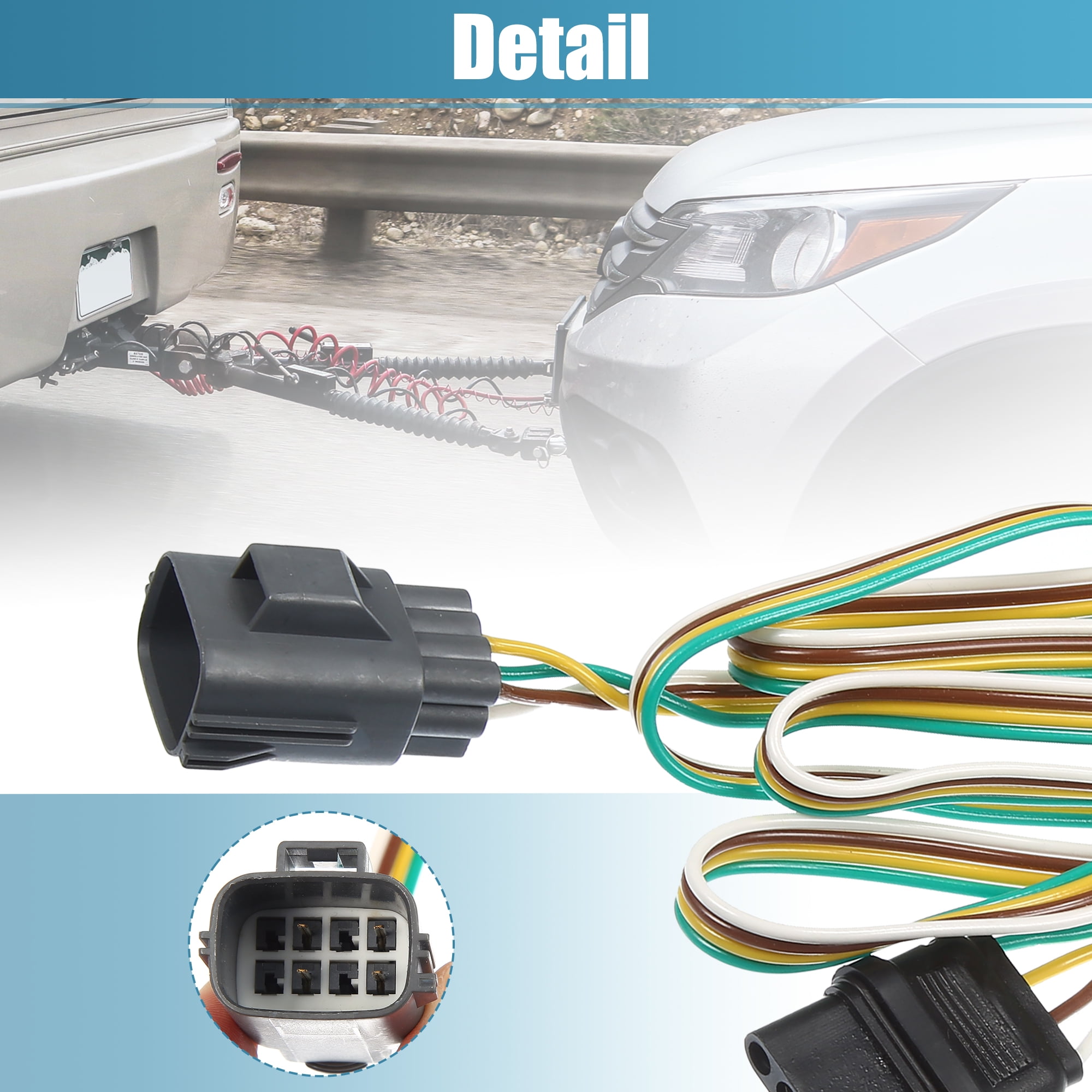 Unique Bargains 4 Pin 4 Way Trailer Wiring Harness Kit for Chevrolet and for GMC Vehicles