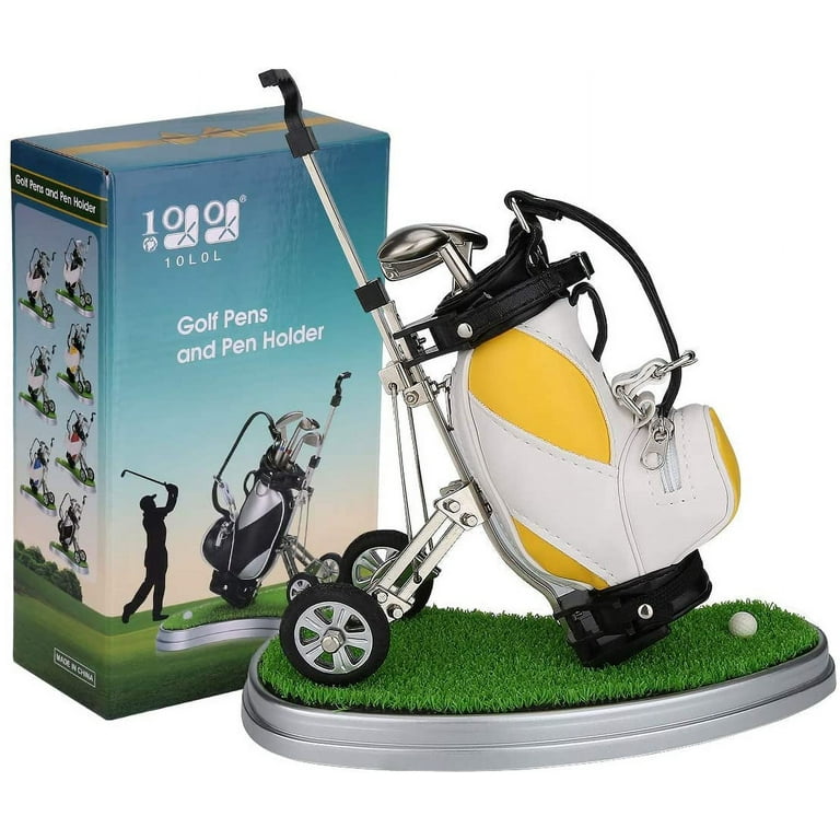 Golf Bag Pen Holder Desk Decor Cool Unique Gift - 10L0L
