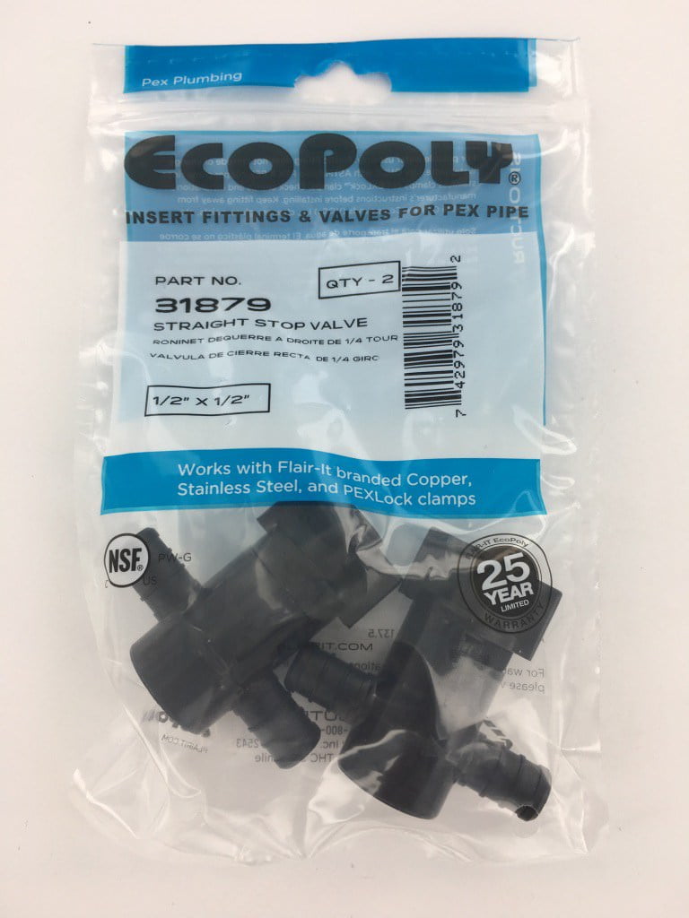 PEX Shutoff Valve 1/2' 2-Pack