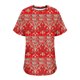 thumbnail image 2 of Tops Cortos para Mujeres, Cintura Plisada Cuello Redondo Tamaño Grande Camiseta de Manga Corta Top Casual Hecha de Estante de Imitación, Camisetas Casuales de Mujer, 2 of 5