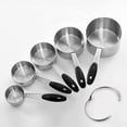 thumbnail image 3 of Measuring Cups and  Measuring Spoons Set, Stainless Steel 5 Cups and 7 Spoons (Black), 3 of 6