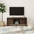 thumbnail image 2 of Modern TV Stand, 2 Door w/ Middle Shelf  (1499 x 406 x 635mm / 59 x 16 x 25in), Walnut, 2 of 10