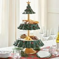 thumbnail image 2 of Virelaxpo Christmas Tree Shaped Resin Dessert Stand, Multi-tier Snack and Fruit Display Tray, Holiday Party Serving Platter, 2 of 6