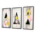 thumbnail image 3 of Designart "Retro Triangular Transcendence II" Modern Geometric Framed Wall Art Set Of 3 - Pink Abstract Frame Canvas Set For Living Room Decor, 3 of 7
