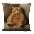 thumbnail image 2 of Hometravel Linen Pillow Cover with Cat Pattern, 3D Effect Printed Cushion Case, Decorative Pillowcase for Bed and Sofa Decor, 2 of 6
