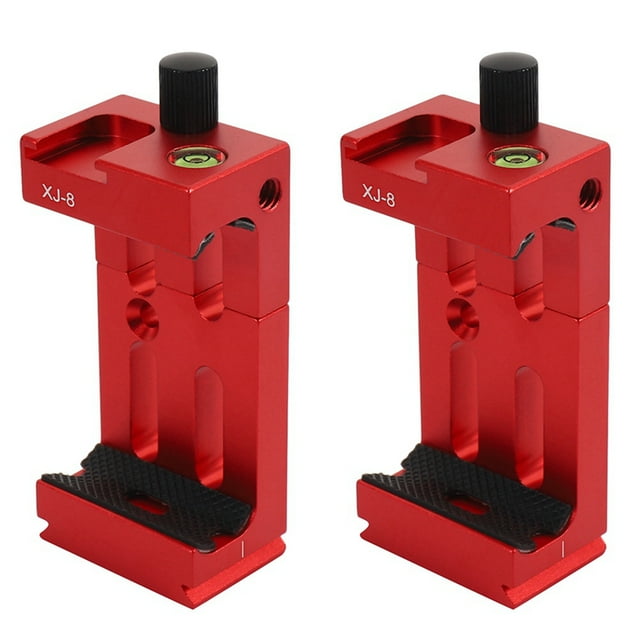 2X XJ-8 Soporte de Cabeza de Trípode Soporte para Teléfono Móvil Clip para Teléfono Linterna Micrófono Rojo