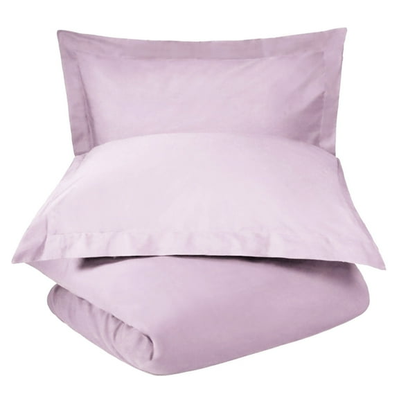 Superior Tierney Cotton Percale Duvet Cover Set, King/California King, Lilac
