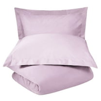 Superior Tierney Cotton Percale Duvet Cover Set, King/California King, Lilac