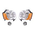 thumbnail image 3 of Brock Replacement Driver and Passenger Side Halogen Combination Headlight Assemblies and Fog Light Assemblies 4 Piece Set Compatible with 2008-2010 Grand Cherokee, 3 of 9