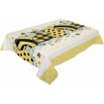 thumbnail image 1 of Bees Summer Tablecloth Rectangle Round Table Cloth 60x84 Inch, Honey Indoor or Outdoor Tablecloth, Stripes Yellow Waterproof Polyester Fabric Washable Table Cover for Party Holiday Picnic Decoration, 1 of 6