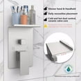 thumbnail image 4 of 10" Square Brushed Nickel Rainfall Shower SetWall-mounted, high-pressure system with storage rack, handheld sprayer & dual handles, 4 of 8