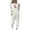 White, variant on Spring Outfits for Women 2025!ChaoHeng Women Long Sleeve Round Neck Drawstring Casual Sets 2 Piece Outfits for 2024 Christmas Trendy(White,S)
