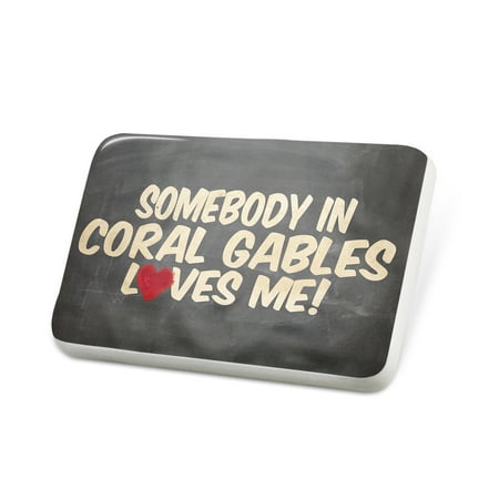 Porcelein Pin Somebody in Coral Gables Loves me, Florida Lapel Badge – NEONBLOND