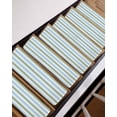 thumbnail image 3 of Geometric Sage Stair Treads Non Slip for Steps Green and Blue Stripes 10 Pcs Reusable Adhesive Stair Runner Mats for Dogs Elders Carpet Treads Rugs for Staircase 8x30 In, 3 of 7