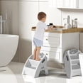 thumbnail image 4 of Soluxeo Step Stool for Toddlers, Foldable Two-Step Stool Featuring a Non-Slip Design and a Handle, Suitable for Various Uses in The Bathroom, Kitchen, Bedroom, 4 of 8
