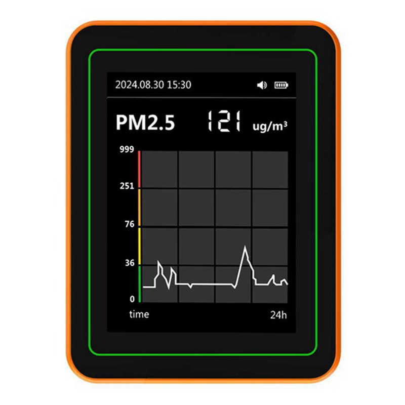 Air Quality Detector 12 in 1 Air Quality Tester Temperature Humidity Meter CO/CO2/HCHO/TVOC//PM2.5/PM10 Black