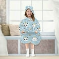 thumbnail image 7 of Dailycode Wearable Blanket Hoodie Oversized Sherpa Flannel Blankets with Pocket for 3-14 Year Old Cute Unicorn Panda, 7 of 7
