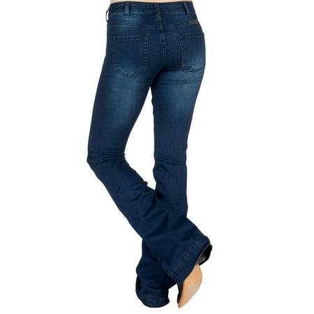 Cowgirl Tuff Co Womens Ladies Just Flex Tuff Flex Trousers 33 Long Medium Wash