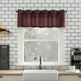 thumbnail image 6 of (2 pack) Mainstays Solid Semi Sheer Curtain Tier Pair and Valance Set, 3 Piece Ready Made Kitchen Curtains, Wine, 54" W x 24" L, 6 of 8