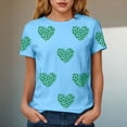 thumbnail image 4 of GEWSEY Women's St Patrick's Day T-Shirt Lucky Irish Shamrock Paddy's Day Graphic Tees Tops (Sky Blue, XL), 4 of 8