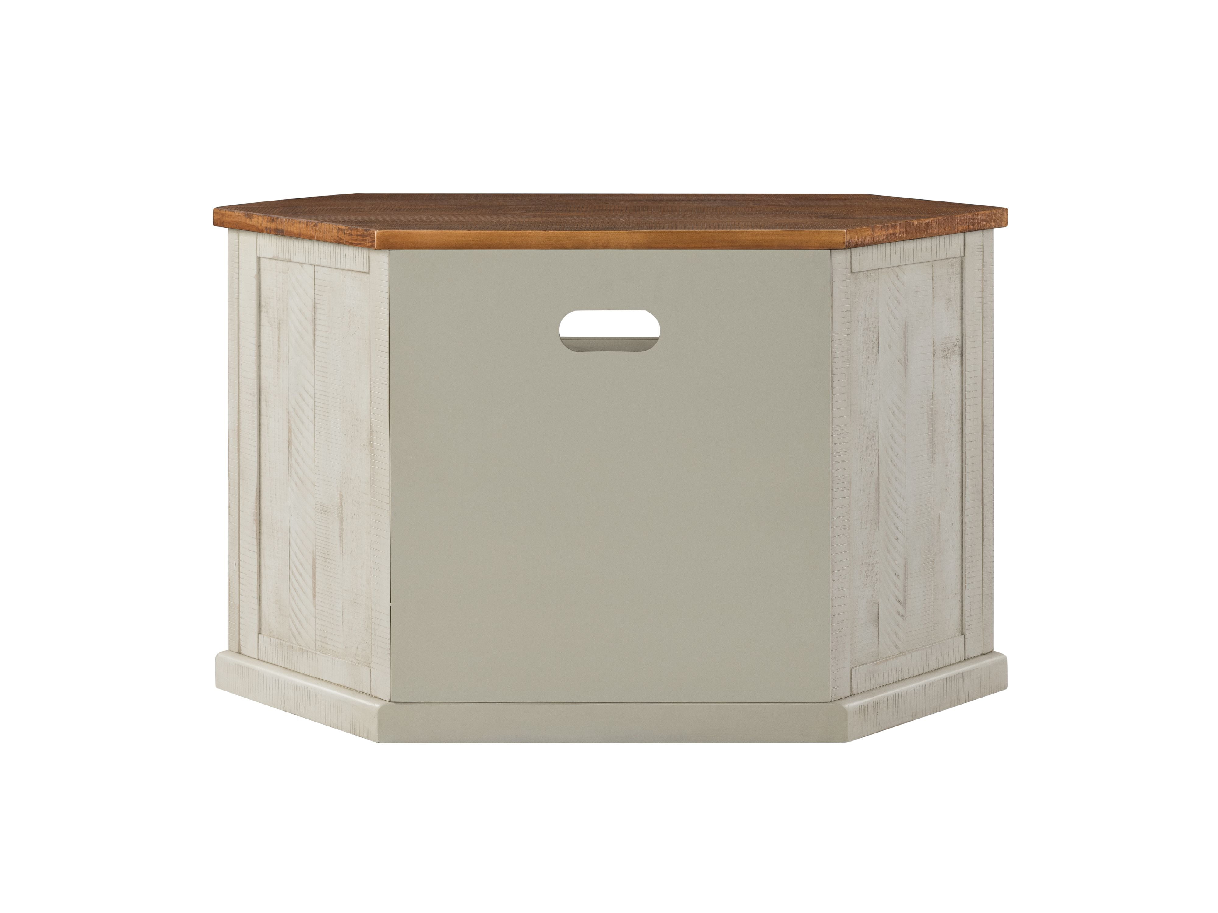 Martin Svensson Home Rustic Corner TV Stand for TVs up to 55", Antique White and Honey
