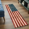 thumbnail image 4 of American Flag Runner Rug 2x6 FT, Non Slip Hallway Rugs, Red Strip Vintage Shabby US Flag Washable Soft Floor Carpet Non-Shedding Throw Runner Carpet Long Rug for Entryway Kitchen Bedside Sliding Door, 4 of 8