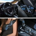 thumbnail image 3 of Uorisanigo Galaxy Dragonfly Set of 18 Auto Seat Protector Cover+Seat Belt Pad+Armrest Cushion+Steering Wheel Wrap+Gear Shift & Handbrake Covers+Headrest Coaster+Keychains for Women Men, 3 of 7