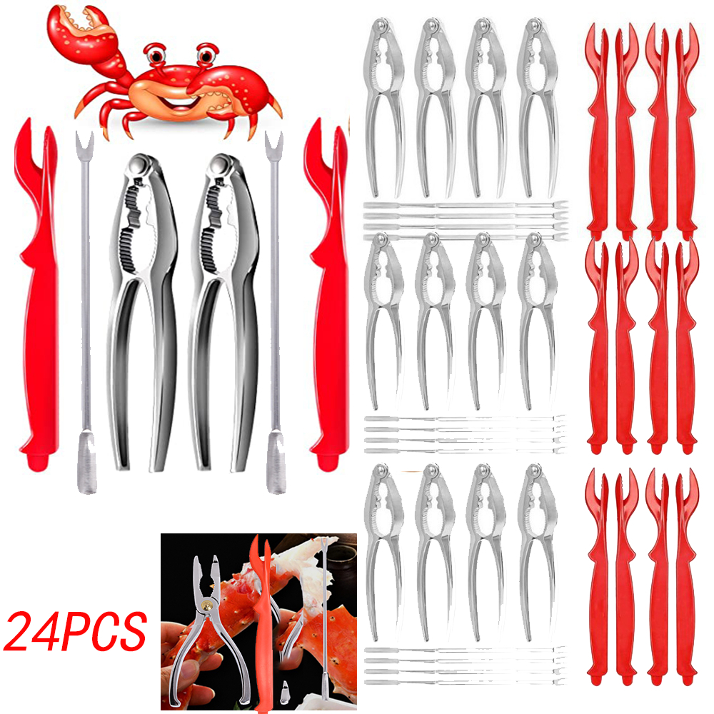 Dicasser 24pc Crab Leg Cracker Tool Perfect for Claws and Legs