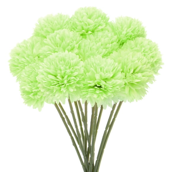 Uxcell Artificial Chrysanthemum Ball Flowers, Faux Hydrangea Silk Bouquets for Home/Wedding Light Green