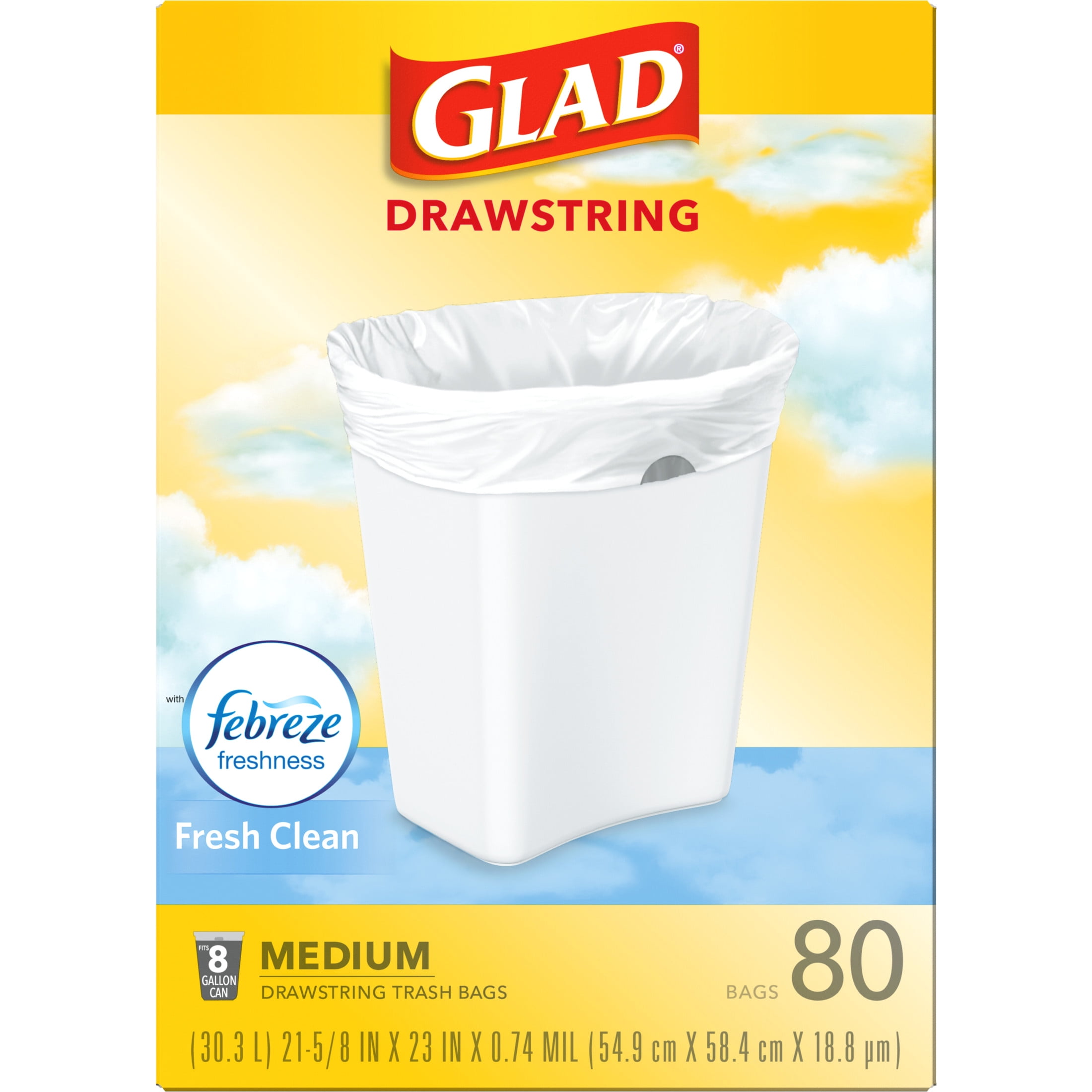 Glad factory Brand Gain scented 8 gallon drawstr