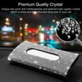 thumbnail image 4 of OTOSTAR Bling Bling Car Sun Visor Tissue Box Mask Holder, Pure Handmade Crystal Auto Napkin Box Holder PU Leather Backseat Paper Towel Box with 1 Tissue Refill (White), 4 of 8